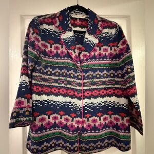 Trina Turk fair isle pajamas style blouse (not pj’s)